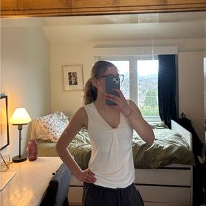 H&M White V-Neck Tank Top